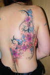 flowers and butterflies tattoo