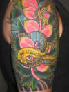 Snake quarter sleeve tattoo