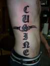 Last name right rib tattoo