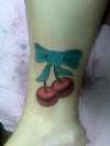 Friendship cherries w/ bow tattoo
