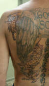 Angel Side of Back Piece So Far tattoo