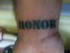Honor Lettering tattoo