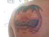 beach scene tattoo