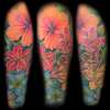 flowers & monkey tattoo