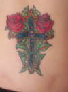 cross an roses tattoo