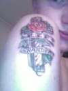 rose with cross tattoo