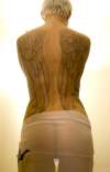 angel wings back piece tattoo