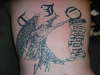 Demonic Angel and Scroll tattoo
