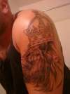 Crown,lion.flag tattoo