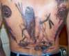 start of back piece tattoo