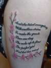 Lryics and Cherry Blossom tattoo