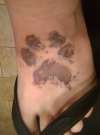 Strauss's pawprint all healed up tattoo