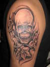 skull roses tattoo