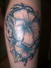 black and blue flower tattoo