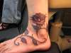 ankle rose tattoo