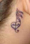 peace, love and music tattoo