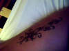 Flowers & Swirls on my thigh tattoo