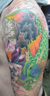 koi dragon lotus 1/2 sleeve tattoo
