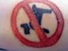 NO DOGS ALLOWED SIGN tattoo