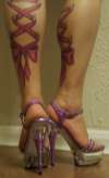 Corset Bow Tattoos on Legs <3