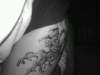 waves on my thigh, start of tattoo