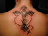 Silver Cross w_rosary tattoo