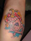 pumpkin skull tattoo