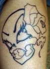 rose skull tattoo