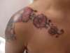 flowers n lettering tattoo