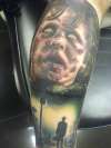 Exorcist sleeve tattoo portrait tattoo