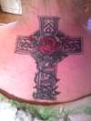 Celtic Cross with Rose tattoo