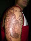 koi outline tattoo