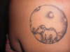 Elephant in a moon tattoo