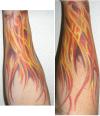 Wrist flames tattoo