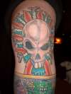 Zombie Skull Knee tattoo