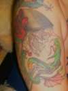 Skull Girl with snake and bird! OLDSKOOL tattoo