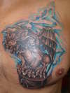 Gargoyle cover-up tattoo