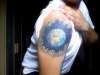 Pavel Angel Globe tattoo