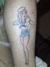 Sailor Jerry pin up Modified tattoo