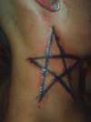 star on neck tattoo