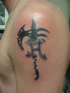 tribal ax tattoo