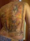 right side of back tattoo