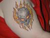 Skull with Flames tattoo